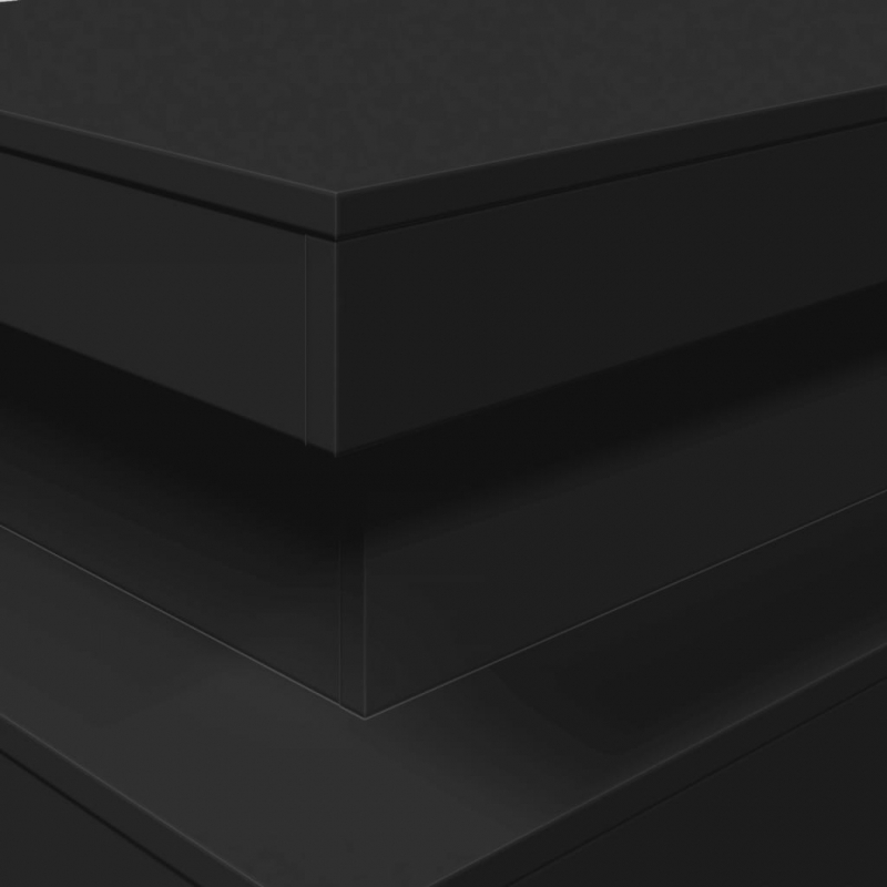 Couchtisch mit LED-Leuchten Schwarz 90x50x40 cm