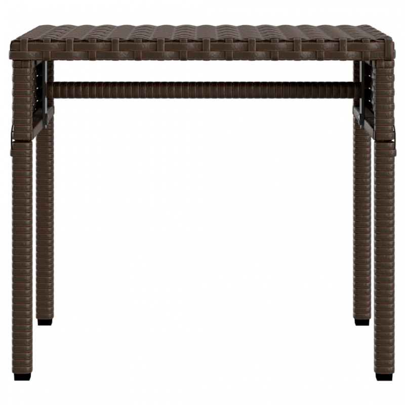 Sonnenliege mit Dach und Tisch Braun Poly Rattan