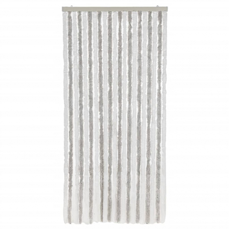 Fliegenvorhang Hellgrau und Weiß 100x200 cm Chenille