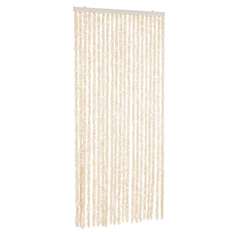Fliegenvorhang Beige und Weiß 56x200 cm Chenille