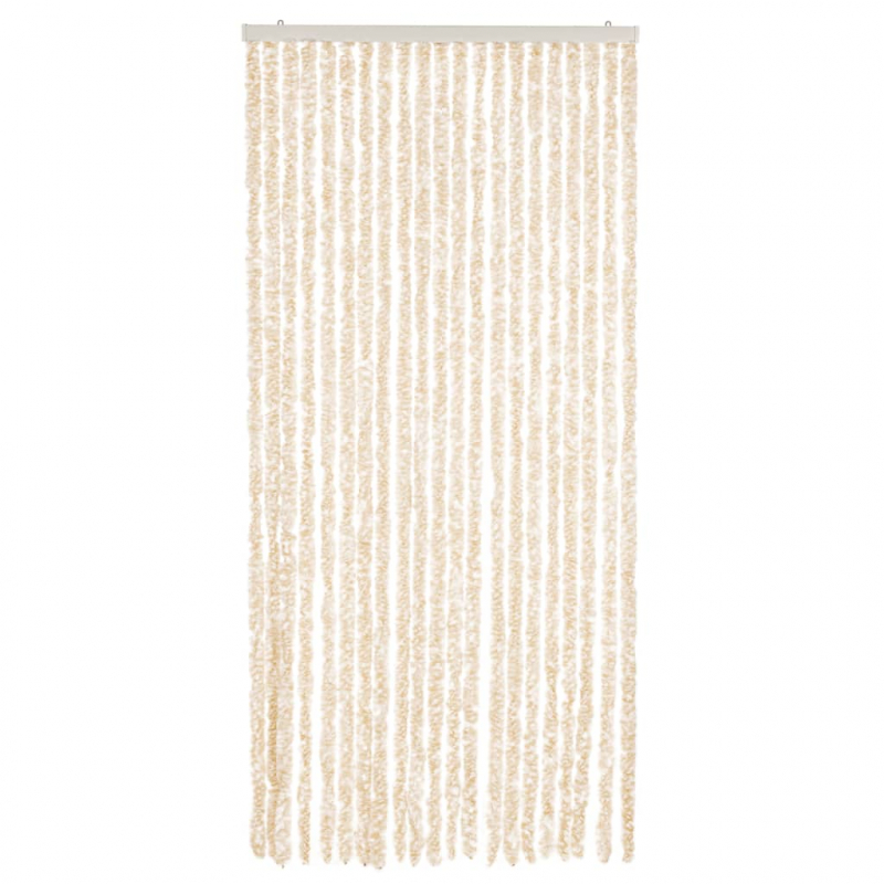 Fliegenvorhang Beige und Weiß 56x200 cm Chenille