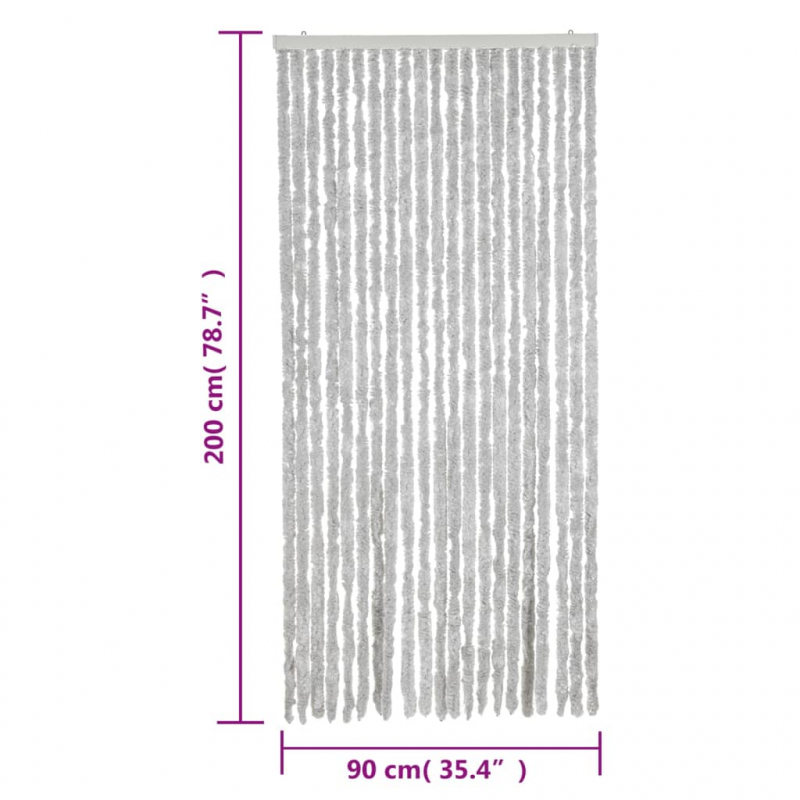 Fliegenvorhang Grau 90x200 cm Chenille