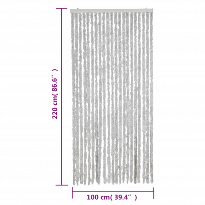 Fliegenvorhang Grau 100x220 cm Chenille