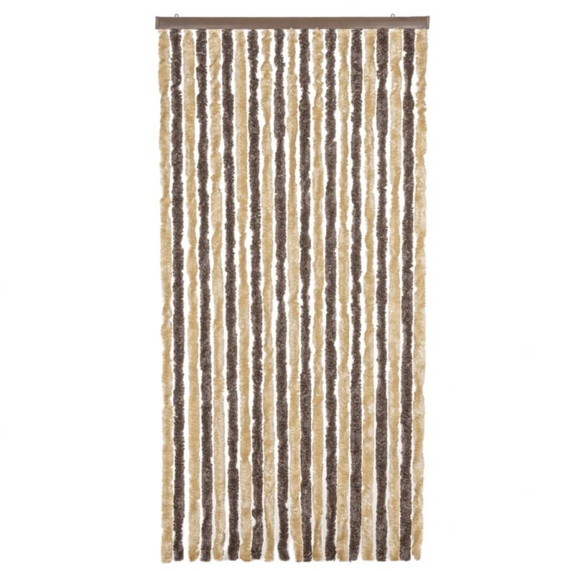 Fliegenvorhang Dunkelbraun und Beige 90x220 cm Chenille