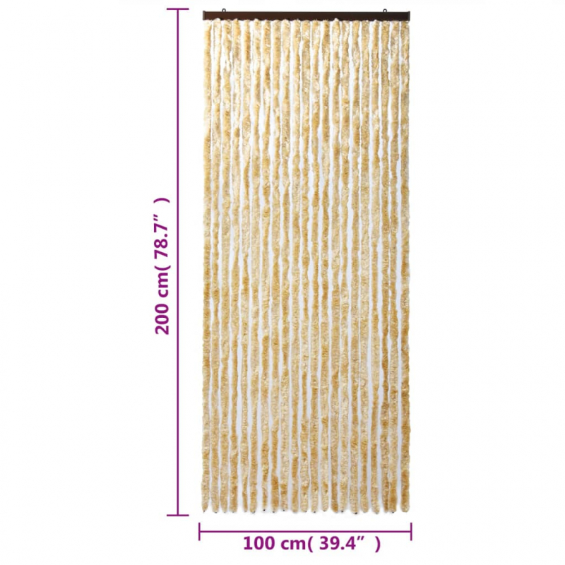 Fliegenvorhang Beige 100x200 cm Chenille