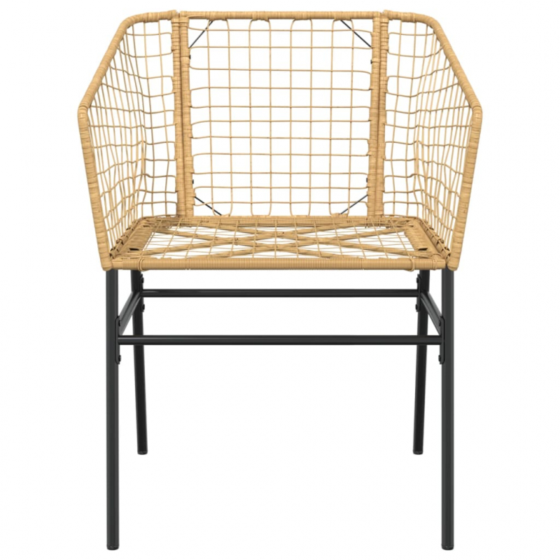 Gartenstühle 2 Stk. Braun Poly Rattan