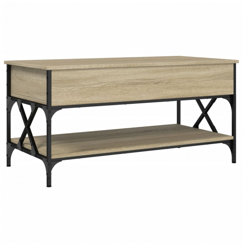 Couchtisch Sonoma-Eiche 100x50x50 cm Holzwerkstoff und Metall