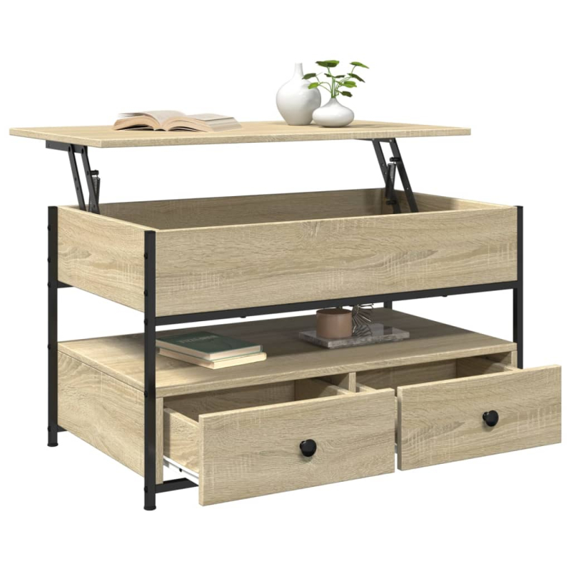 Couchtisch Sonoma-Eiche 85x50x50 cm Holzwerkstoff und Metall