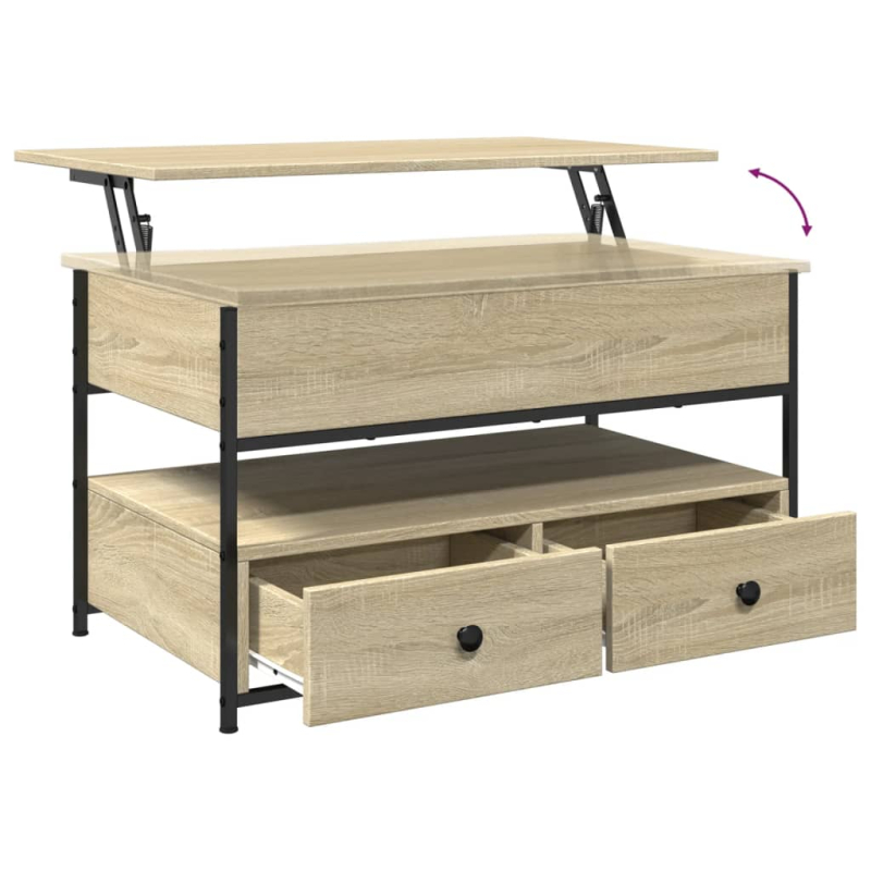 Couchtisch Sonoma-Eiche 85x50x50 cm Holzwerkstoff und Metall