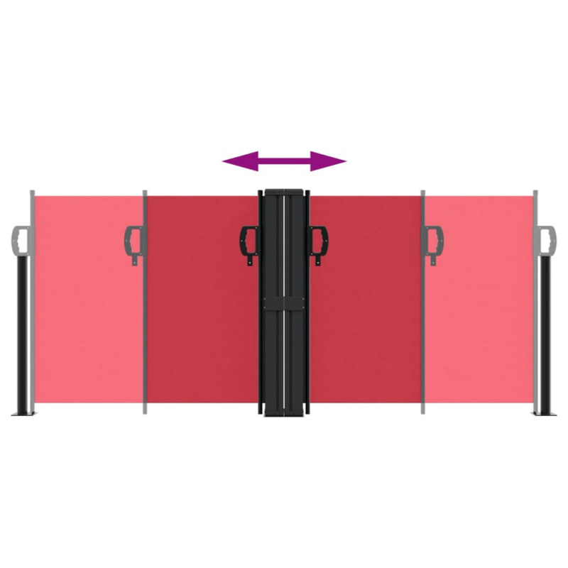 Seitenmarkise Ausziehbar Rot 100x600 cm