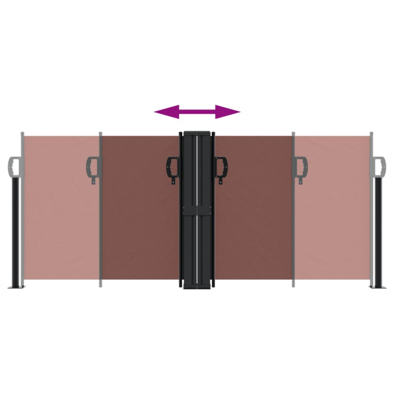 Seitenmarkise Ausziehbar Braun 100x600 cm