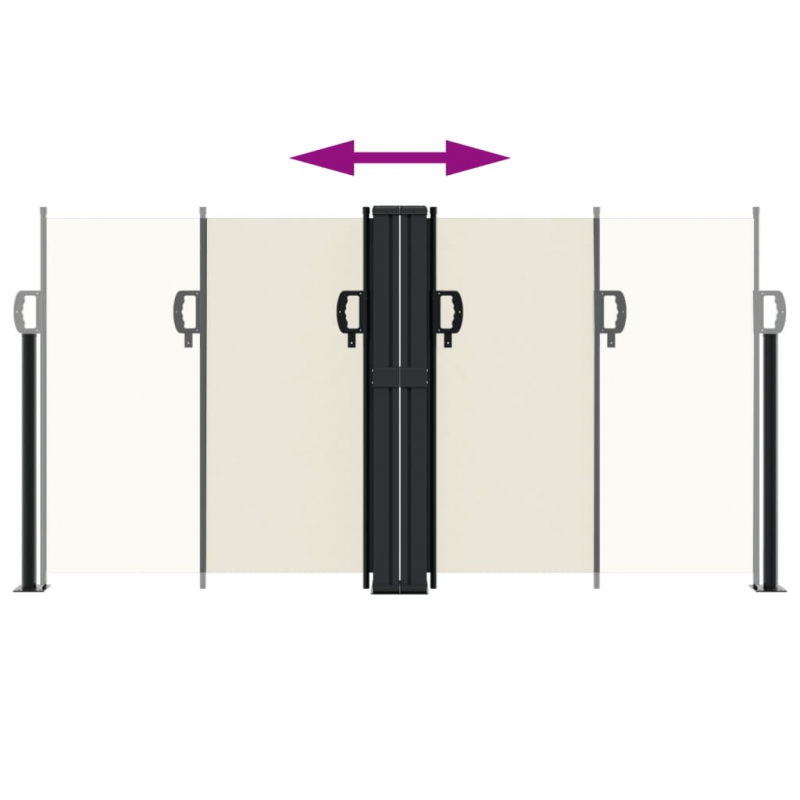 Seitenmarkise Ausziehbar Creme 120x600 cm