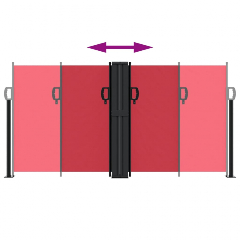 Seitenmarkise Ausziehbar Rot 120x600 cm