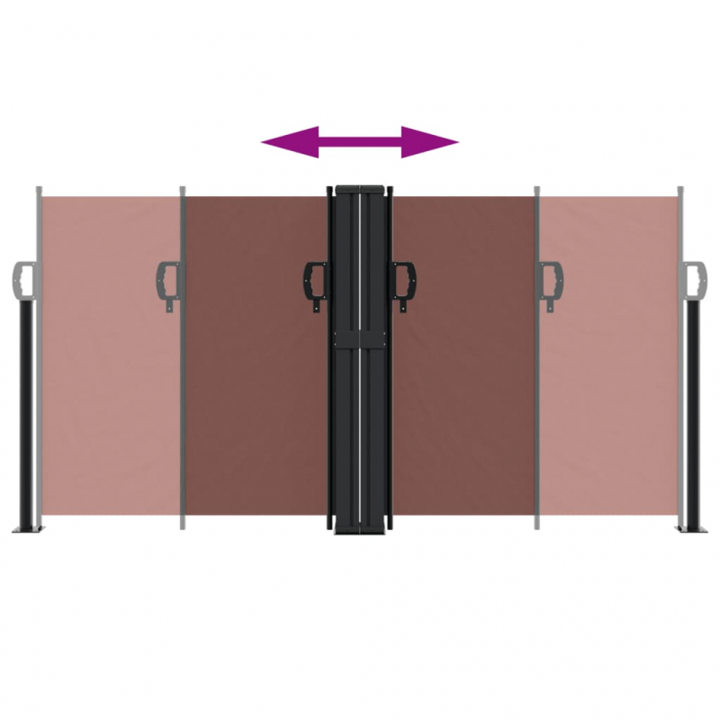 Seitenmarkise Ausziehbar Braun 120x600 cm
