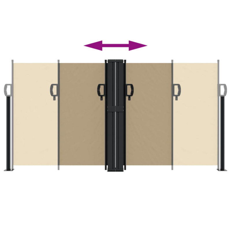 Seitenmarkise Ausziehbar Beige 120x600 cm