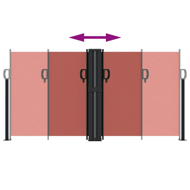 Seitenmarkise Ausziehbar Terrakottarot 120x600 cm