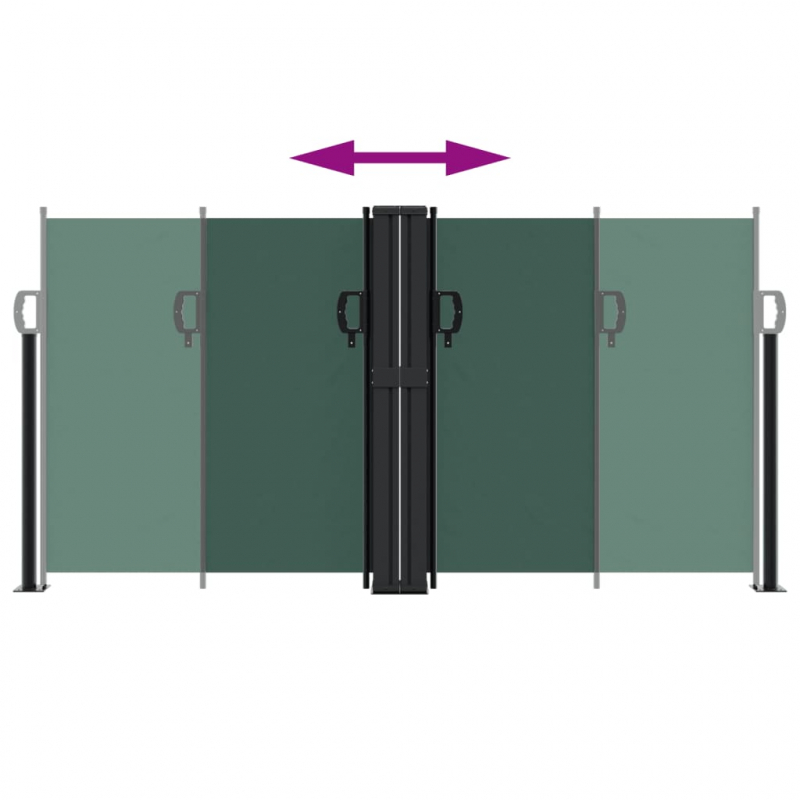 Seitenmarkise Ausziehbar Dunkelgrün 120x600 cm