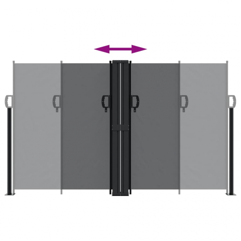 Seitenmarkise Ausziehbar Schwarz 140x600 cm