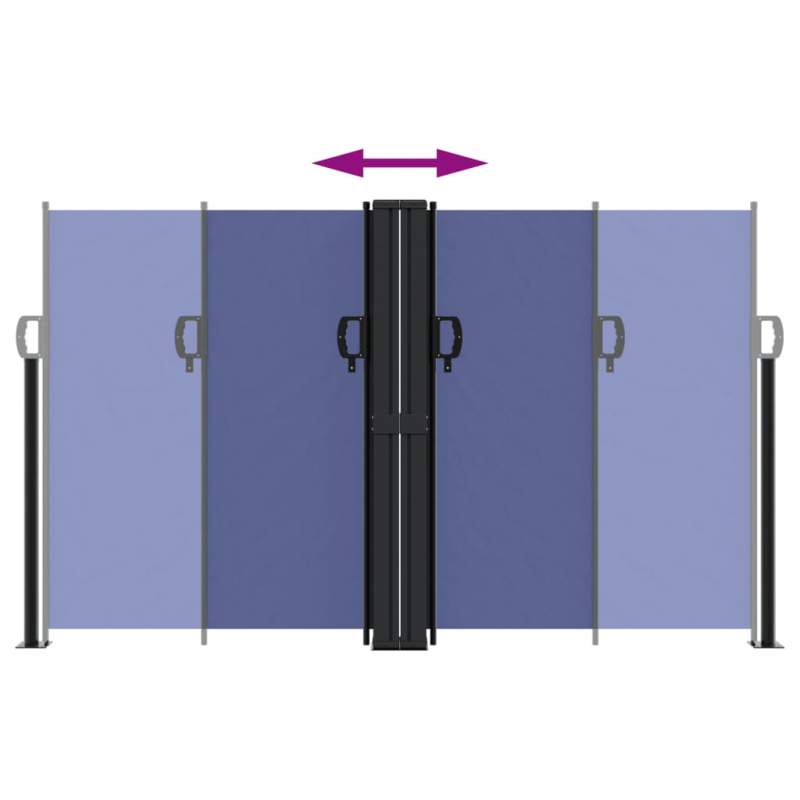 Seitenmarkise Ausziehbar Blau 140x600 cm