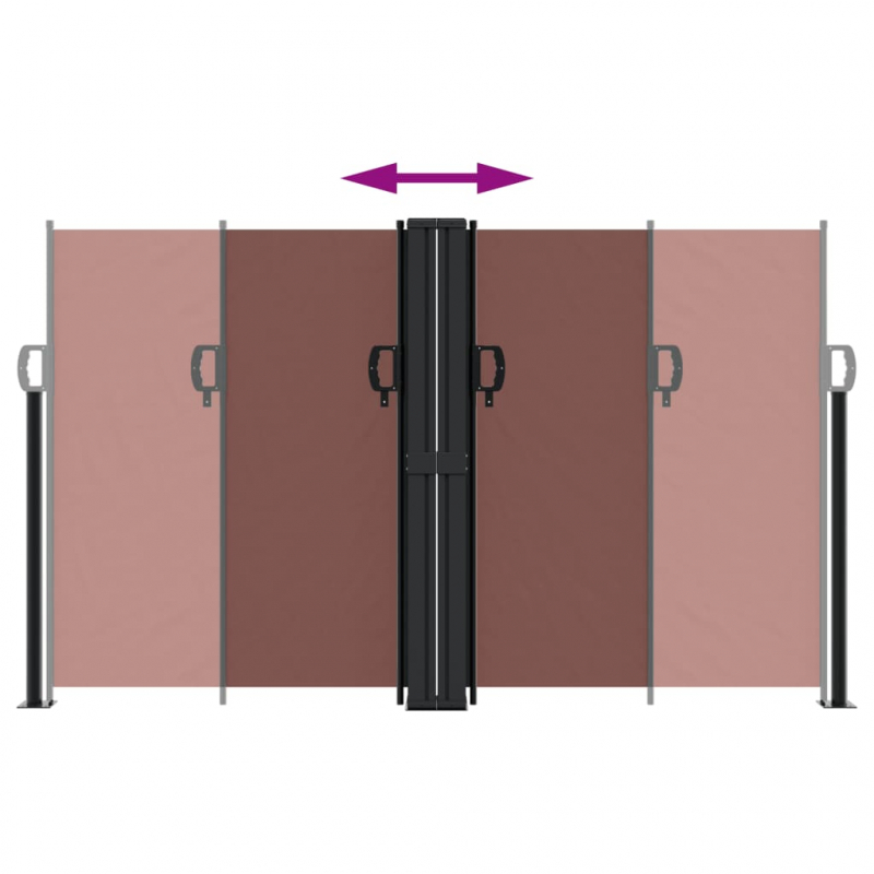 Seitenmarkise Ausziehbar Braun 140x600 cm