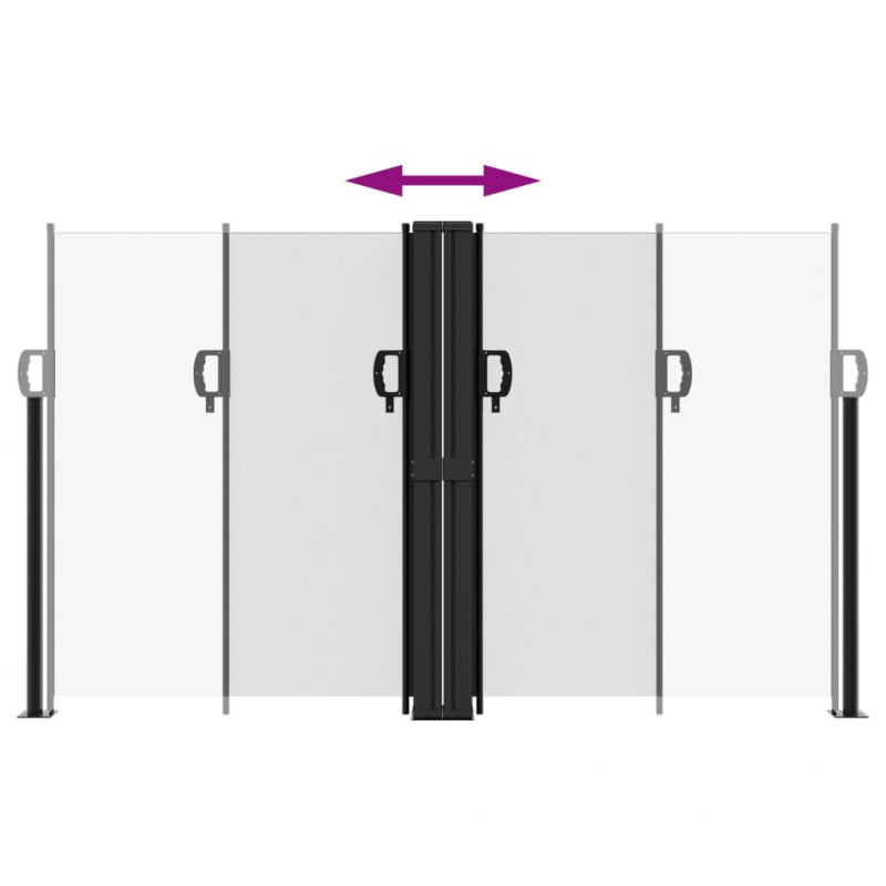 Seitenmarkise Ausziehbar Weiß 140x600 cm