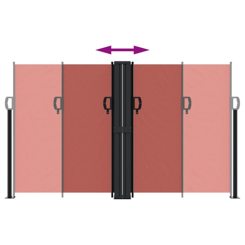 Seitenmarkise Ausziehbar Terrakottarot 140x600 cm