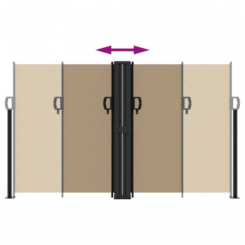 Seitenmarkise Ausziehbar Taupe 140x600 cm