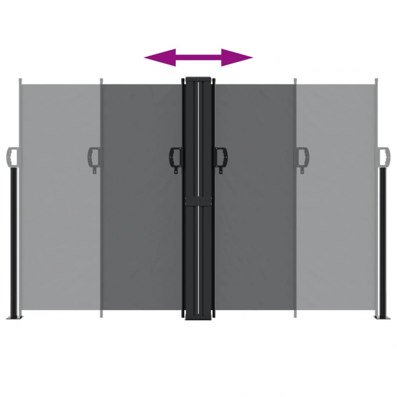 Seitenmarkise Ausziehbar Schwarz 160x600 cm