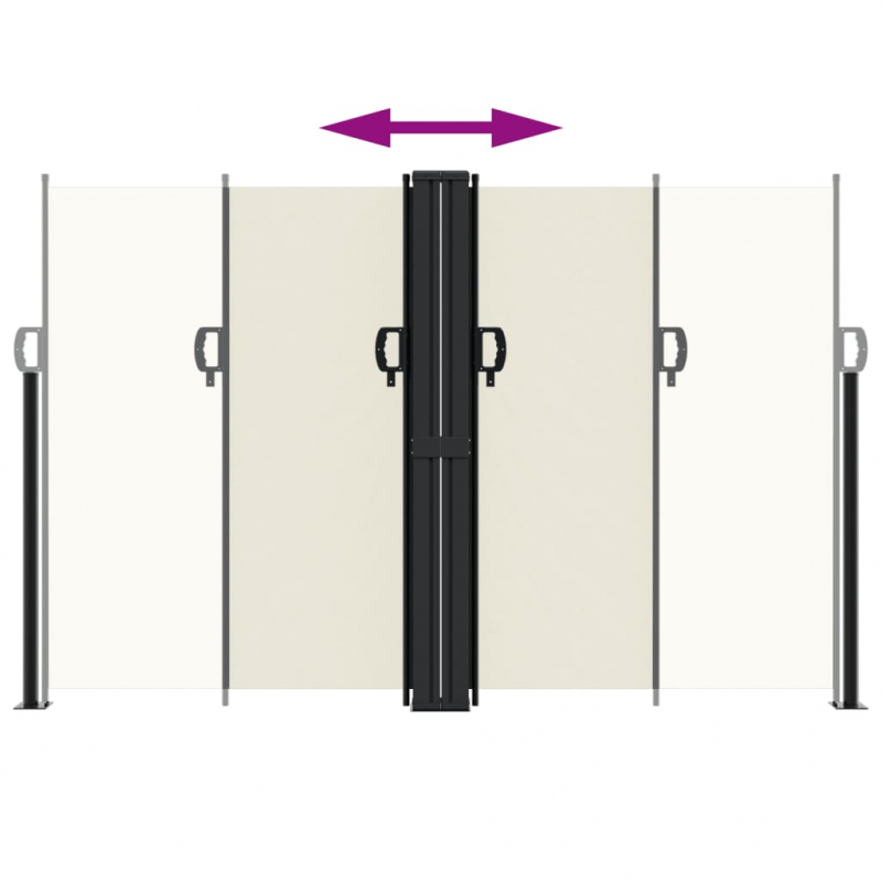 Seitenmarkise Ausziehbar Creme 160x600 cm