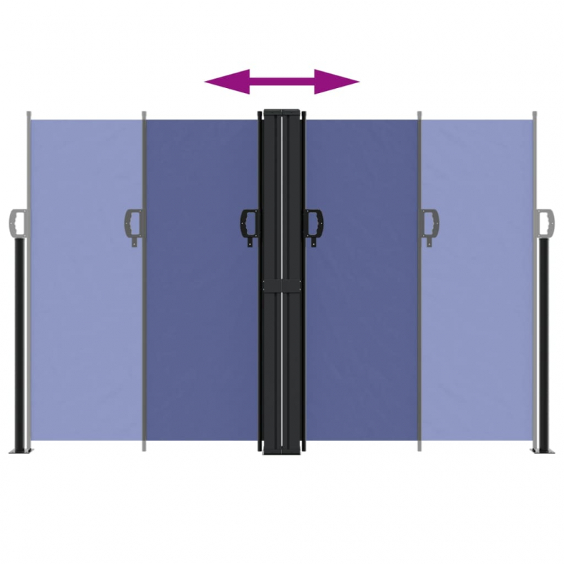 Seitenmarkise Ausziehbar Blau 160x600 cm