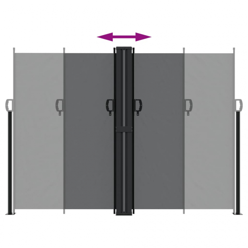 Seitenmarkise Ausziehbar Schwarz 180x600 cm