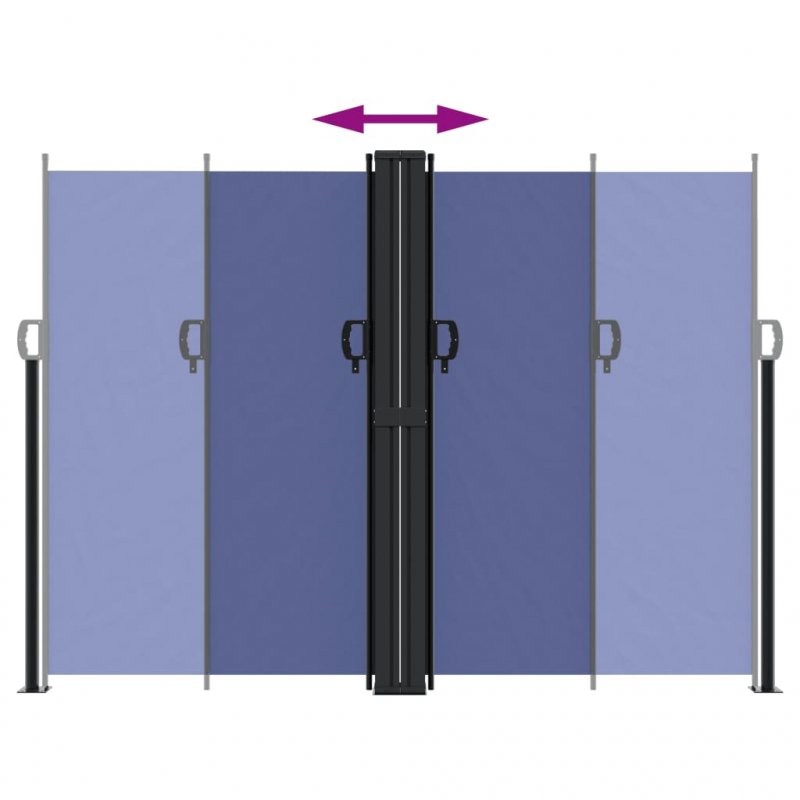 Seitenmarkise Ausziehbar Blau 180x600 cm