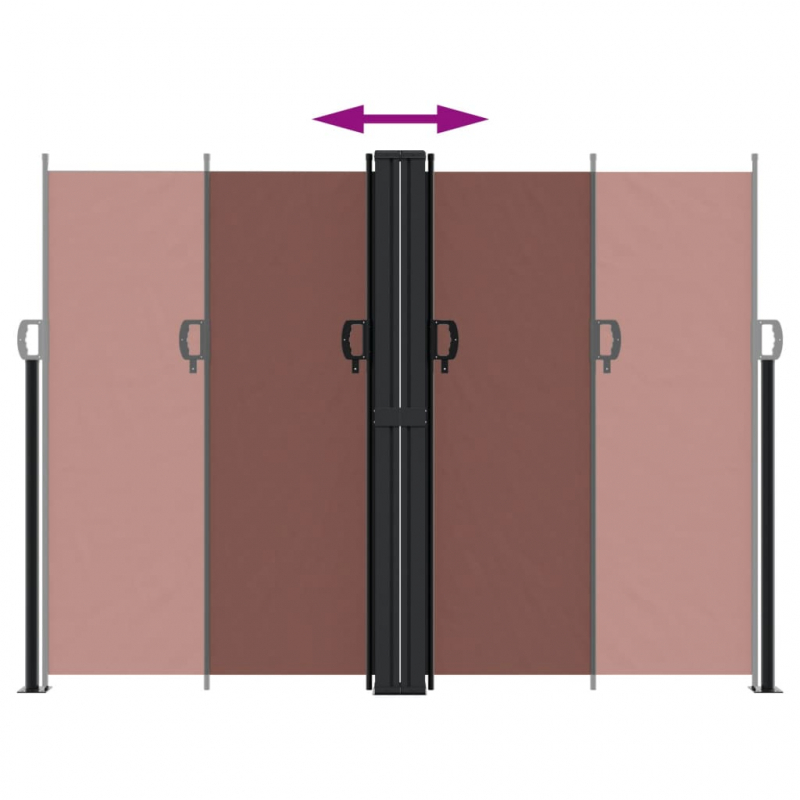 Seitenmarkise Ausziehbar Braun 180x600 cm