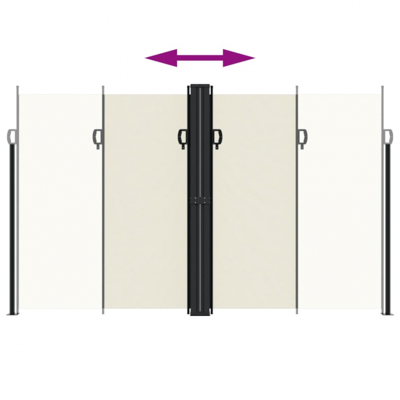 Seitenmarkise Ausziehbar Creme 200x600 cm