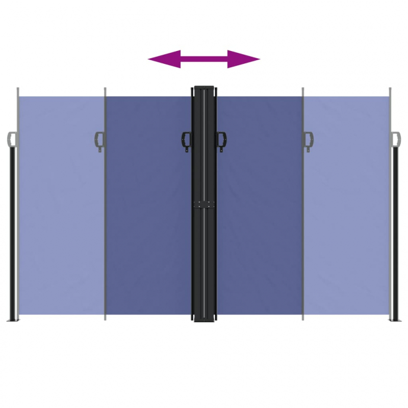 Seitenmarkise Ausziehbar Blau 200x600 cm