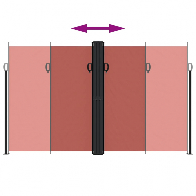 Seitenmarkise Ausziehbar Terrakottarot 200x600 cm