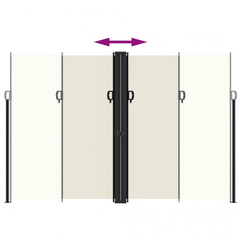 Seitenmarkise Ausziehbar Creme 220x600 cm