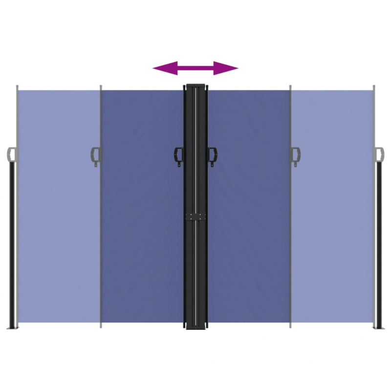 Seitenmarkise Ausziehbar Blau 220x600 cm