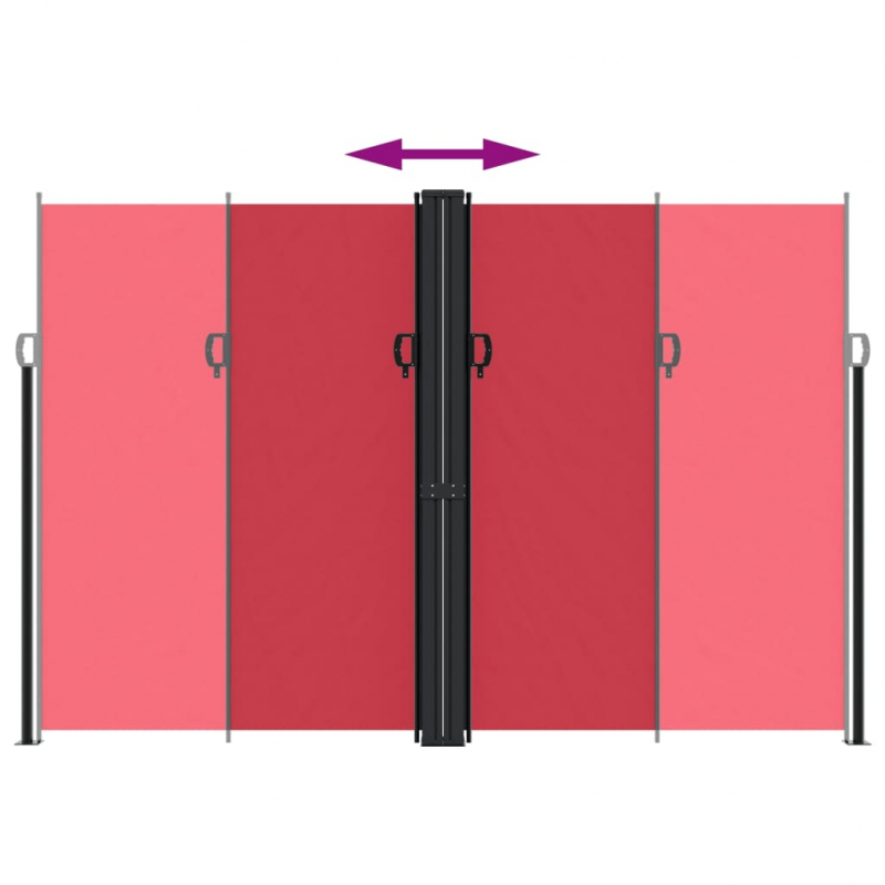 Seitenmarkise Ausziehbar Rot 220x600 cm