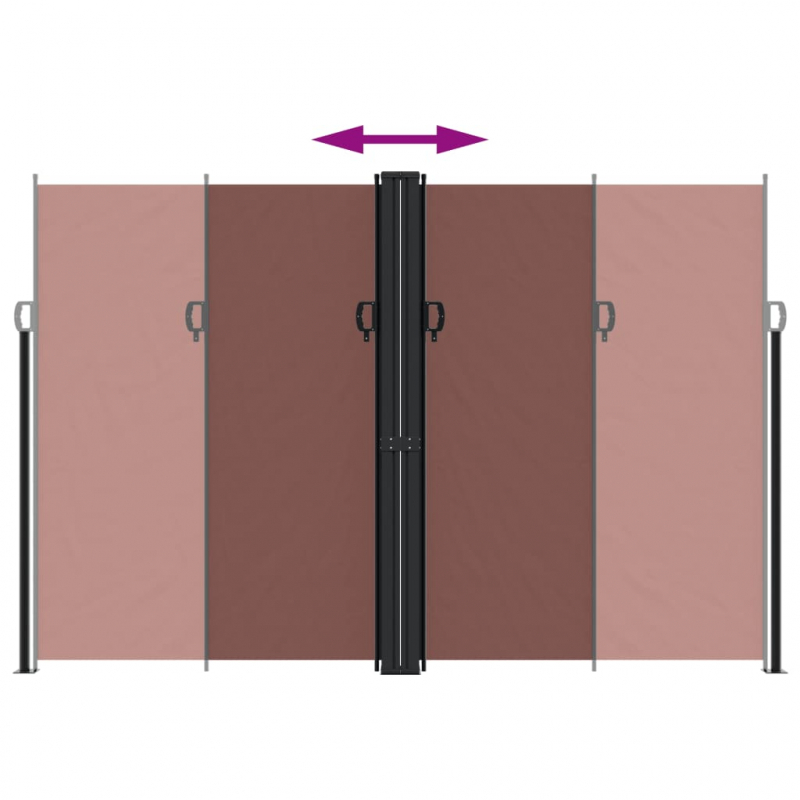 Seitenmarkise Ausziehbar Braun 220x600 cm