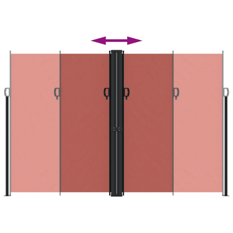 Seitenmarkise Ausziehbar Terrakottarot 220x600 cm