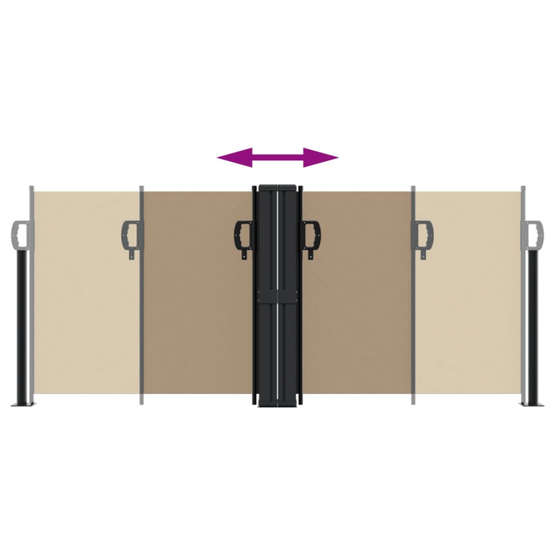 Seitenmarkise Ausziehbar Taupe 100x1000 cm