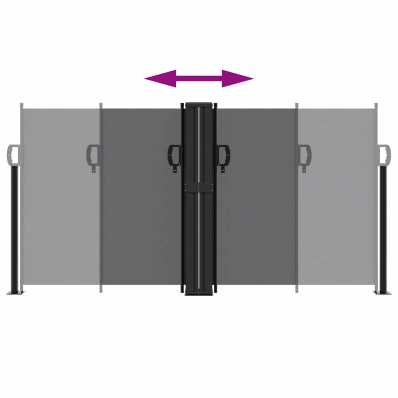Seitenmarkise Ausziehbar Schwarz 120x1000 cm