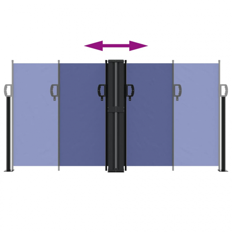 Seitenmarkise Ausziehbar Blau 120x1000 cm