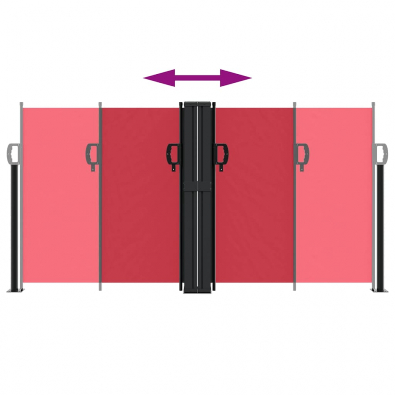 Seitenmarkise Ausziehbar Rot 120x1000 cm