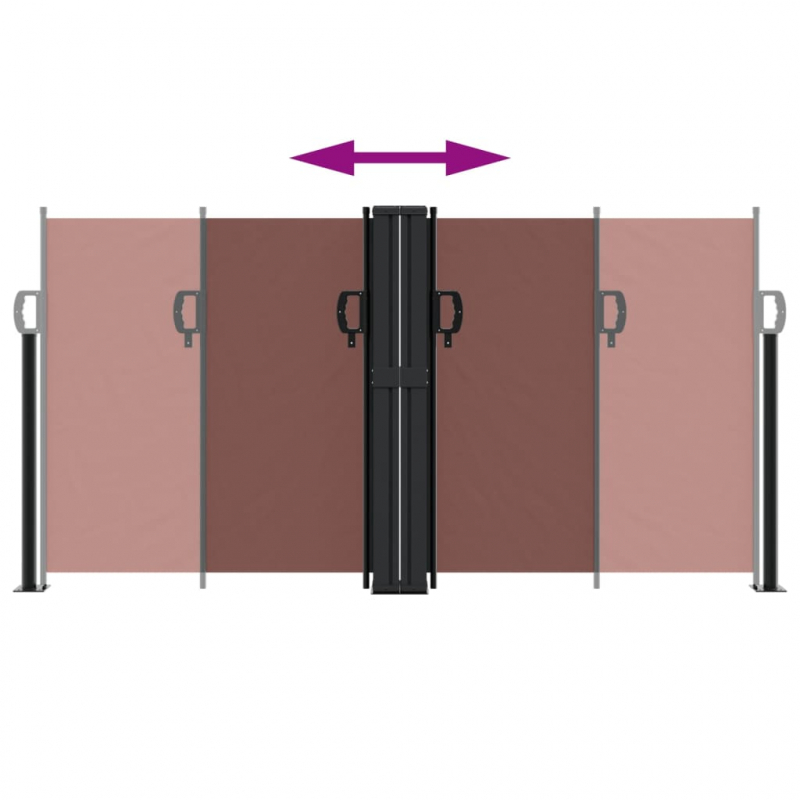 Seitenmarkise Ausziehbar Braun 120x1000 cm