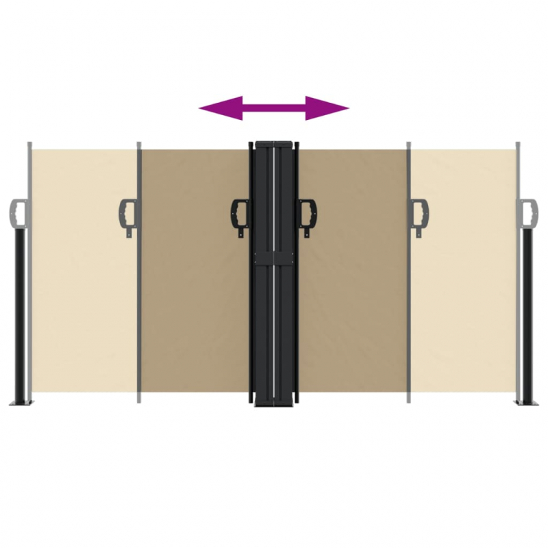 Seitenmarkise Ausziehbar Beige 120x1000 cm