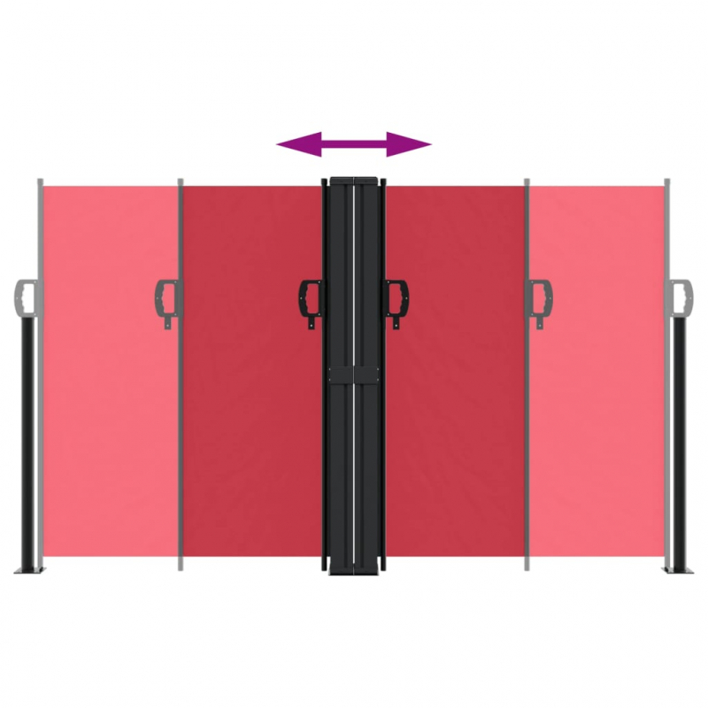 Seitenmarkise Ausziehbar Rot 140x1000 cm