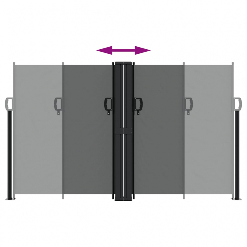 Seitenmarkise Ausziehbar Anthrazit 140x1000 cm