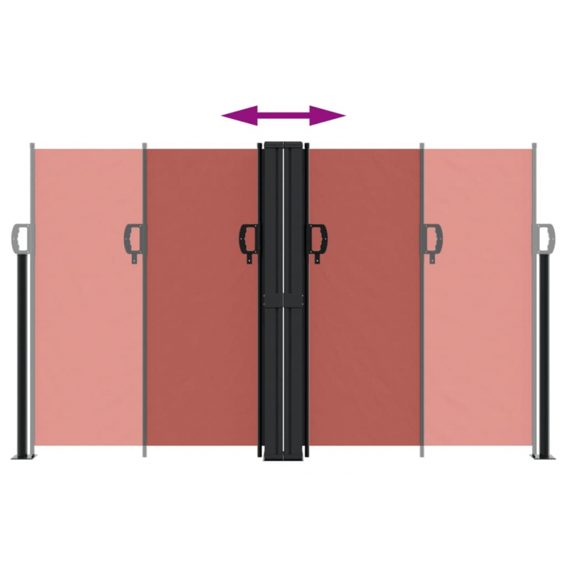 Seitenmarkise Ausziehbar Terrakottarot 140x1000 cm
